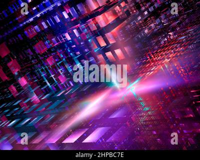 Bright structure of glass blocks - abstract computer generated 3d illustration Stock Photo