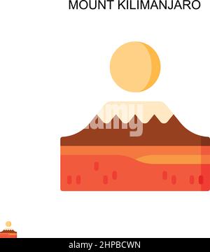 Mount kilimanjaro Simple vector icon. Illustration symbol design template for web mobile UI element. Stock Vector