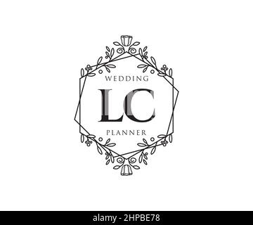 LC Initials letter Wedding monogram logos collection, hand drawn modern ...