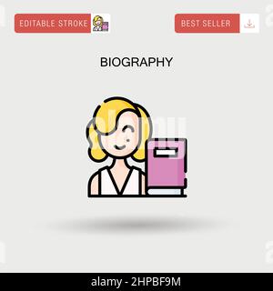 Biography Simple vector icon. Stock Vector