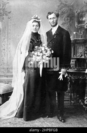 Bridal pair, about 1905, Germany Stock Photo