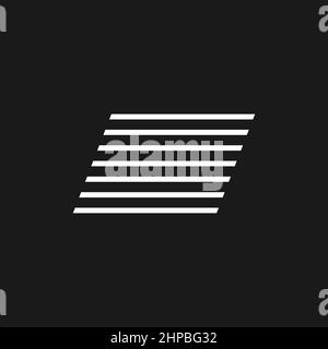 Retrowave aesthetics composition of horizontal shear stripes. Synthwave black and white horizontal shifted lines 1980s style. Design element for Stock Vector