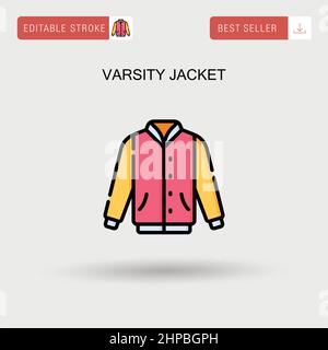 Varsity jacket Simple vector icon. Stock Vector
