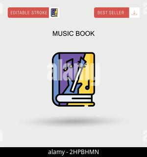 Music book Simple vector icon. Stock Vector