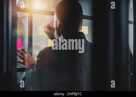 businessman work together as teamwork and partner with sticker Stock Photo