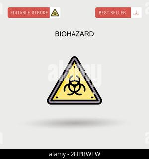 Biohazard Simple vector icon. Stock Vector