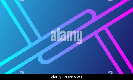 Abstract neon light lines on blue background Stock Vector