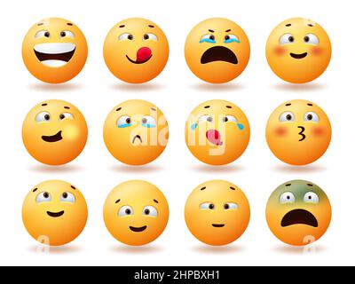 emoji faces expression funny crying angry sad and kiss set Stock Vector  Image & Art - Alamy