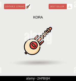 Kora Simple vector icon. Stock Vector