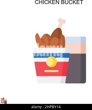 Chicken bucket Simple vector icon. Illustration symbol design template for web mobile UI element. Stock Vector