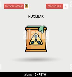 Nuclear Simple vector icon. Stock Vector