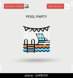 Pool party Simple vector icon. Stock Vector