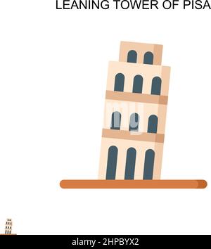 Leaning tower of pisa Simple vector icon. Illustration symbol design template for web mobile UI element. Stock Vector