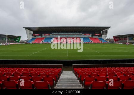 General view inside The AJ Bell Stadium ahead of today’s game between Salford and Toulouse  in Eccles, United Kingdom on 2/20/2022. (Photo by James Heaton/News Images/Sipa USA) Stock Photo