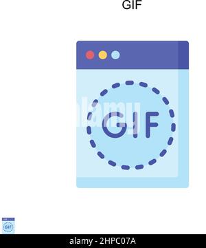 Gif Simple vector icon. Illustration symbol design template for web mobile UI element. Stock Vector