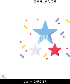Garlands Simple vector icon. Illustration symbol design template for web mobile UI element. Stock Vector