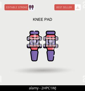 Knee pad Simple vector icon. Stock Vector