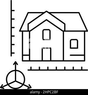 house construction modeling line icon vector illustration Stock Vector
