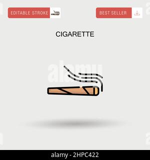 Concept nicotine addictive drug cigarette icon stuff, cartoon vector ...