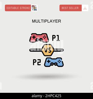 Multiplayer Simple vector icon. Stock Vector
