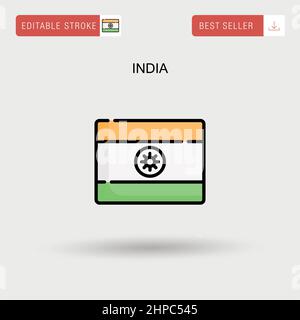 India Simple vector icon. Stock Vector