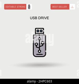 Usb drive Simple vector icon. Stock Vector