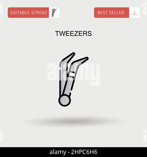 Tweezers Simple vector icon. Stock Vector