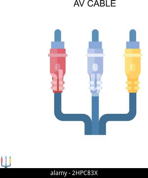 Av cable Simple vector icon. Illustration symbol design template for web mobile UI element. Stock Vector