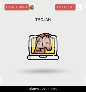 Trojan Simple vector icon. Stock Vector