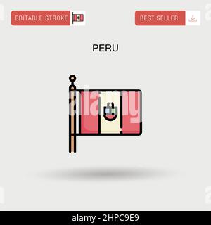 Peru Simple vector icon. Stock Vector