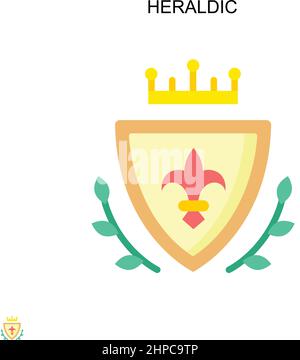 Heraldic Simple vector icon. Illustration symbol design template for web mobile UI element. Stock Vector