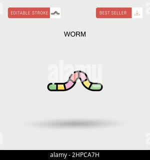 Worm Simple vector icon. Stock Vector