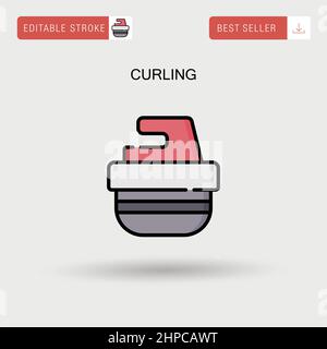 Curling Simple vector icon. Stock Vector