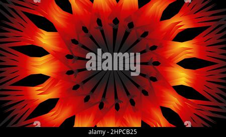 Elegant mosaic abstract shape with orange and black color Stock Vector