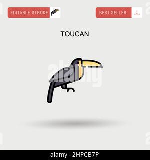 Toucan Simple vector icon. Stock Vector