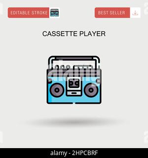 Cassette player Simple vector icon. Stock Vector