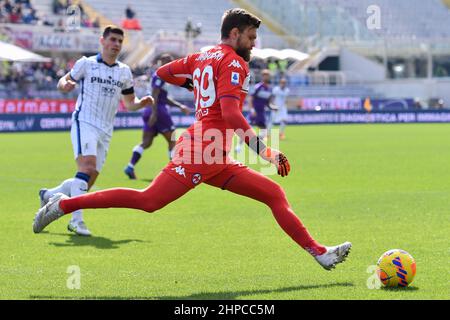 Florence, Italy. 20th Feb, 2022. Bartlomiej Dragowski (ACF Fiorentina) during ACF Fiorentina vs Atalanta BC, italian soccer Serie A match in Florence, Italy, February 20 2022 Credit: Independent Photo Agency/Alamy Live News Stock Photo