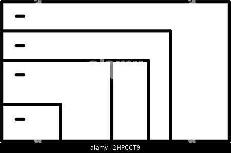 different resolution and diagonal computer monitor line icon vector illustration Stock Vector