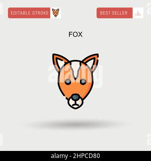 Fox Simple vector icon. Stock Vector