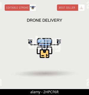 Drone delivery Simple vector icon. Stock Vector
