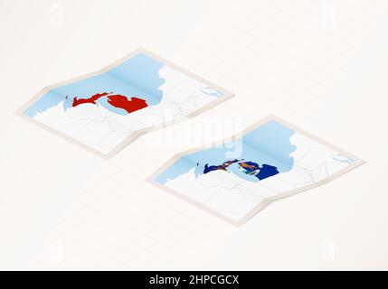 Michigan map, folded paper with Michigan map. Vector illustration Stock ...