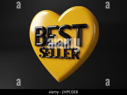 Badge Symbol Best Selling 3d Logo Impressive Award Icon Label Or