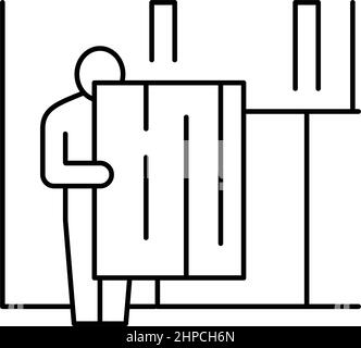 osb oriented strand board line icon vector illustration Stock Vector ...