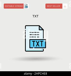 Txt Simple vector icon. Stock Vector