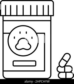 sedative medications for pets line icon vector illustration Stock Vector