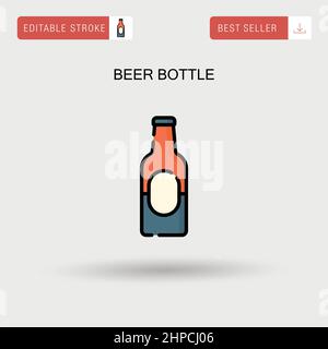 Beer bottle Simple vector icon. Stock Vector