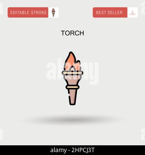 Torch Simple vector icon. Stock Vector