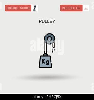 Pulley Simple vector icon. Stock Vector