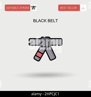 Black belt Simple vector icon. Stock Vector