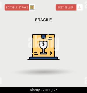 Fragile Simple vector icon. Stock Vector